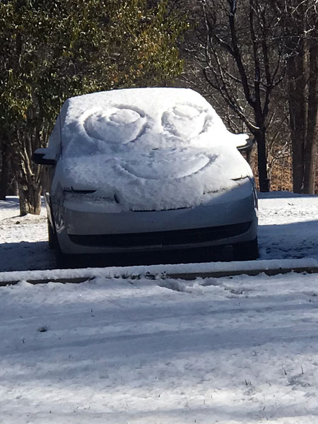 snow on the car
